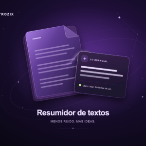 Documentos violetas convertidos en un resumen sobre una galaxia oscura de Atrozix